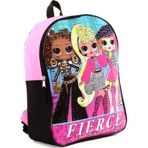 Lol SURPRISE 15 Inch Backpack Zip Compartment Fierce Girls School NWT